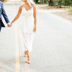Endless Rose white lace midi dress